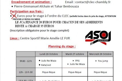 stage de judo Chambly