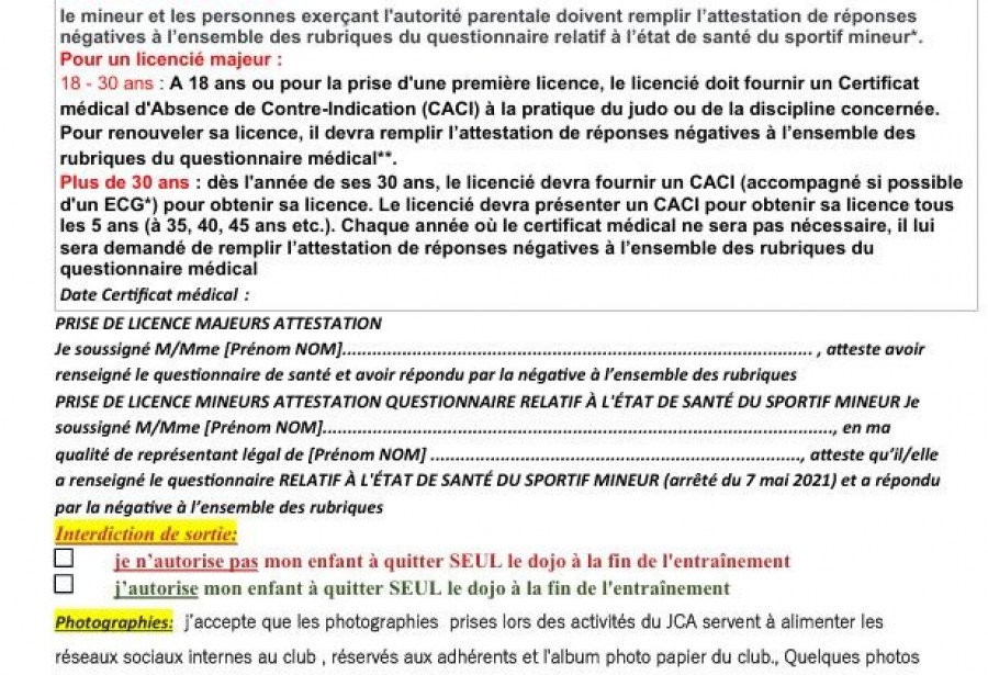 formulaire inscription saison 2025 - 2026 page 2