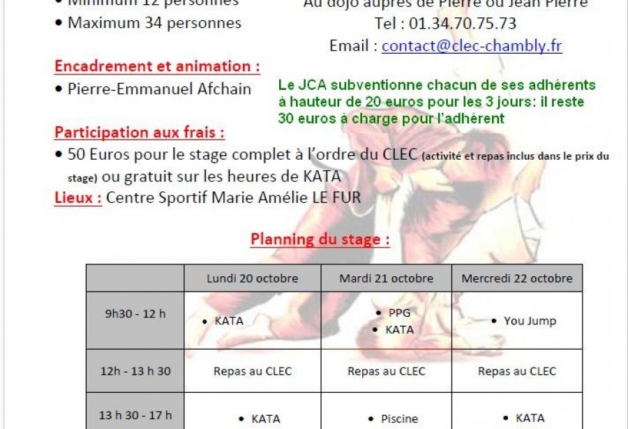 stage de judo à Chambly  CADETS